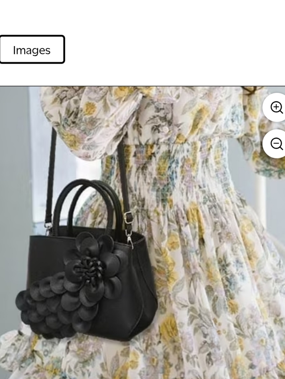 🆕️👜  BLACK FLORAL CASCADING PETAL HANDBAG / PURSE👜 - Picture 13 of 16